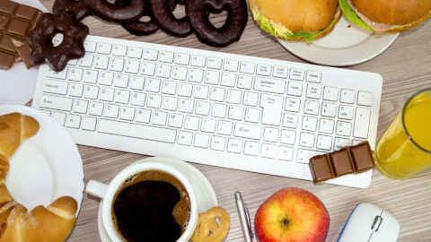 food we eat during work, concept bed habit