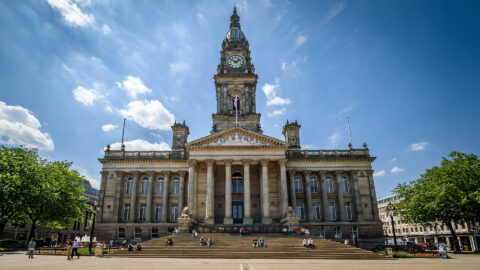 Bolton town centre images. Bolton Town Hall, Victoria Square and Le Mans Crescent. Picture by Paul Heyes, Thursday June 23, 2023.